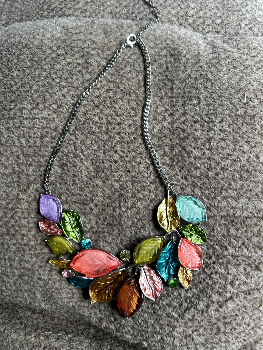 Multicolor Leaf Statement Necklace - Women's Jewelry